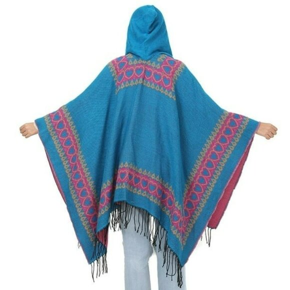 Follow Your Heart Fringed Boho Poncho - Picture 2 of 12